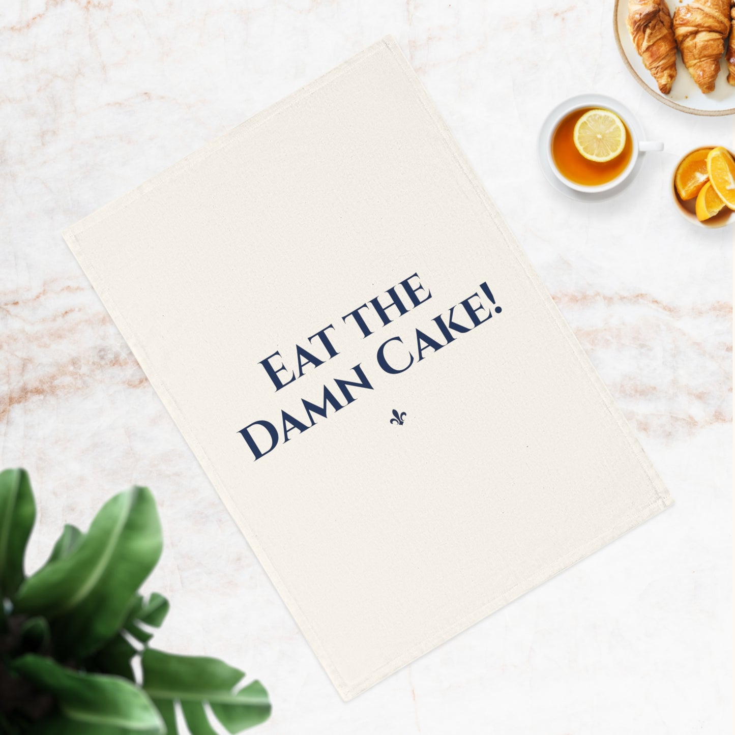 Eat the Damn Cake Organic Cotton Kitchen Towel